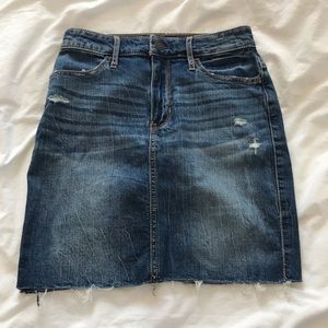 Distressed Denim Skirt